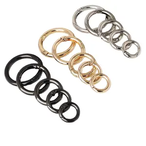 Zinc Alloy Spring Snap Hook Circle Keychain Clip Hook Round Carabiner Ring