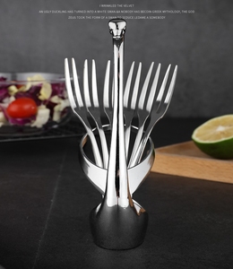 <span class=keywords><strong>Cuillère</strong></span> Fourchette Couverts Cygne Forme Titulaires Or En Acier Inoxydable Couverts Base Titulaire Pour La Maison Vaisselle Ou Décoration De Fête De Mariage - Product Image 6