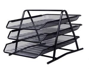 Ensemble de 5 pièces pour bureau, organiseur de bureau en métal noir avec revêtement en poudre, organiseur de bureau en maille - Product Image 3
