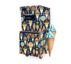 Brenu Máquina automática para hacer helados de servicio suave batida comercial de algodón de azúcar de 110V/60Hz - Product Image 1