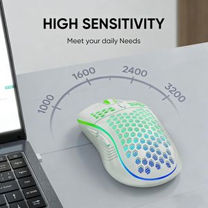 Professional Wireless Gaming <b>Mouse</b> 3200DPI Rechargeable RGB Gamer <b>Mouse</b> with Honeycomb <b>Computer</b> <b>Mouse</b> Gaming <b>Mice</b> - Product Image 3