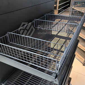 סופרמרקט גונדולה מתלה דו צדדי עץ & רשת מתכתית בחזרה אור דיוטי מעמד עבור קניון - Product Image 6