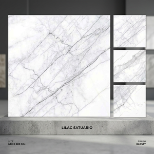 Baldosas de Porcelana Brillante Azul Blanco Foshan de 600x600 mm para Pisos Modernos de Oficina - Product Image 3