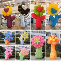 YTSF-D6 Modèle de fleur gonflable personnalisé avec piédestal, thème floral, pour activités extérieures, cour et publicité gonflable