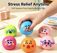 Jouet Squishy Visage Mignon, Jouet Anti-Stress à Remontée Lente, Jouet Sensoriel pour Enfants, Cadeau de Fête