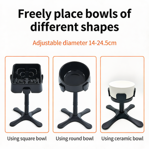 Yeni Panda Baskılı Evcil Hayvan Köpek Mama Kabı Standı Yüksekliği Ayarlanabilir Devrilmeyi Önleyici Yüksek Ayaklı Orta ve Büyük Boy Köpekler için Eğimli - Product Image 4