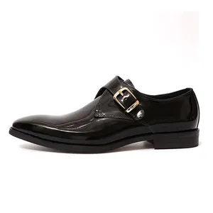 Classic formal black loafer shoes mens patent leather