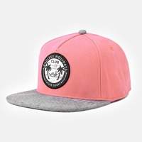 Casquette de baseball rose en coton peigné brodé, style européen et américain, hip-hop, 6 panneaux, imprimée numériquement, populaire toutes saisons