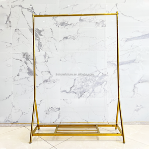 दुकानों के लिए लक्जरी बुटीक प्रदर्शन रैक, चल रहे कपड़े की लटकी रैक लाइट ड्यूटी परिधान प्रदर्शन - Product Image 3