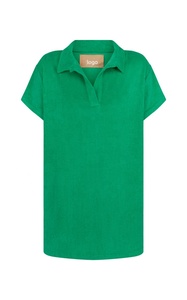 T-shirt Casual da donna in cotone 100% taglie forti in spugna verde elegante e all'ingrosso t-shirt in cotone Over Size - Product Image 2