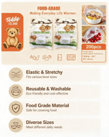 Sacs jetables en PE avec couvercle, 0.9g, 200 pièces, paquet de couleurs, sacs en plastique transparents fins pour l'emballage des aliments domestiques