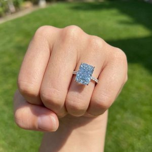 Élégante bague en argent sterling 925 avec diamant de laboratoire pour femme, bijoux fins minimalistes de luxe pour mariage, promesse, anniversaire - Product Image 5