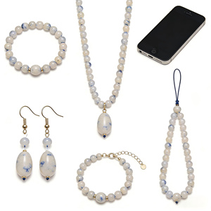 Fili di Ajoite e Quarzo Dumortierite Blu Naturale all'Ingrosso, Perle Rotonde <span class=keywords><strong>da</strong></span> <span class=keywords><strong>4</strong></span>-12mm per Creazione Gioielli, Bracciali, Orecchini, Collane, Cinghie per Telefono - Product Image 4