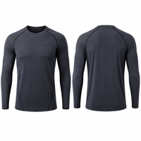 T-shirt à manches longues pour homme, séchage rapide, respirant, extensible, performance, course à pied, gym, entraînement sportif, logo personnalisé