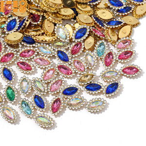 Nouveauté : Bordure en strass en cristal <span class=keywords><strong>marquise</strong></span> acrylique 5*10, strass cousus à la main, strass en vrac, accessoires de vêtements DIY, vente en gros - Product Image 2