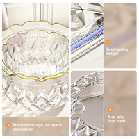 Xinhang Transparante Plastic Snoepopslagpot Grote Capaciteit Bureau Opbergdoos Stofdicht Fruit Snack Opbergpot met Deksel