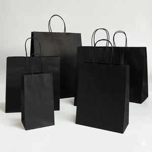 Bolsas de Papel Kraft Negras Reutilizables, Ecológicas, de Alta Calidad, Tamaño Personalizado LH, Directo de Fábrica, para Boutique y Supermercado - Product Image 5