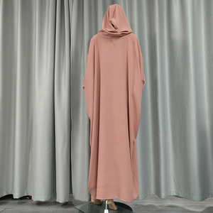 Ropa de oración musulmana de Ramadán Dubai Arabia Saudita mujeres Abaya con capucha <span class=keywords><strong>Jalaba</strong></span> sólido Casual manga de murciélago túnica Oriental árabe Eid Djellaba - Product Image 3