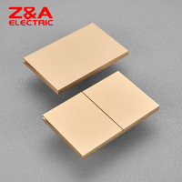 Interruptor de pared sin marco de panel grande plano de borde a borde serie HK para México y Sudamérica, interruptor de luz y enchufe ZA Electric
