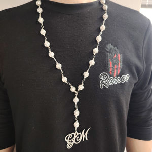 מחיר מפעל מחיר המפעל מצופה זהב jesus שרשרת שרשרת זהב צבעונית עם חיקוי פנינה סגנון אופנה - Product Image 1