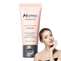 Crème Visage et Corps à l'Acide Salicylique OEM – Aide à Lisser et Adoucir la Texture de la Peau, Traitement Anti-Acné et Anti-Imperfections, Tonifiant et Éclaircissant les Pores