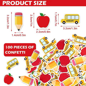 Set Regalo per il Primo Giorno di Scuola con Coriandoli, Mela e Matita per Decorazioni Festa in Classe - Product Image 3