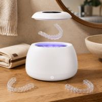 Nettoyeur Ultrasonique Portable 45000 Hz pour Appareils Dentaires et Gouttières de Nuit avec Logo Personnalisé, Machine Domestique UV pour Aligners OEM