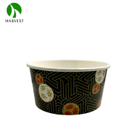Série de bols KR 150 - Bols en papier kraft jetables pour l'emballage alimentaire avec des motifs imprimés personnalisés