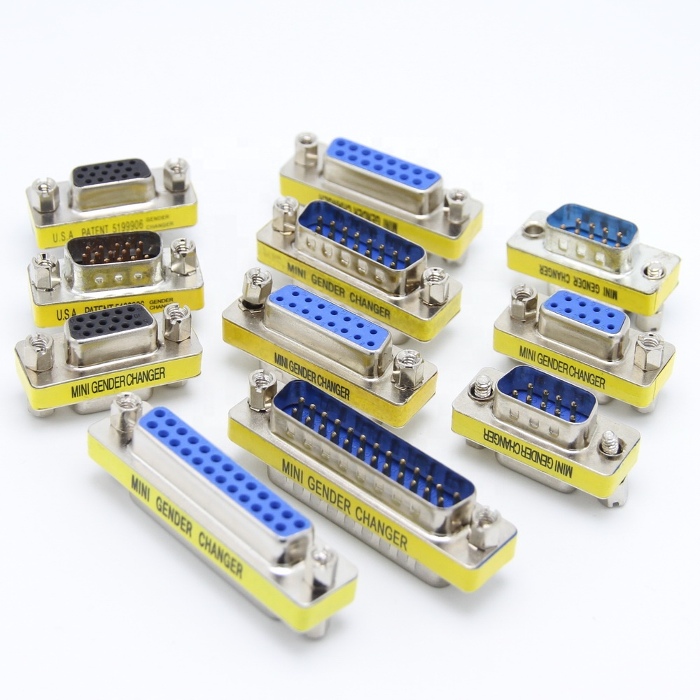 20 cm serieel naar VGA 9-pins bus naar 15-pins stekker kabel D9 HD15
