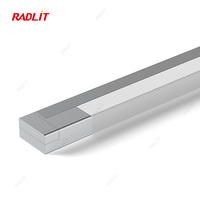 Lampu Strip LED Sensor Pintu Modern, Permukaan Aluminium, Terpasang di Kabinet Dapur, Lemari, Laci, CRI Tinggi 90 4000K