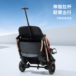 Poussette bébé à quatre roues - possibilité de s'asseoir ou de se recoucher - pliage à un bouton - poussette bébé légère avec poignée et frein - Product Image 5