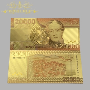 2026 5 Tipos de Billetes de Banco de Chile, Billete de <span class=keywords><strong>Peso</strong></span> en Oro de 24K para Colección - Product Image 2