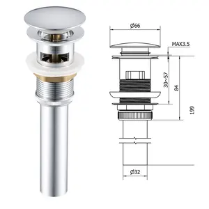 Joyhoo Verchroomd Bassin Gootsteen Pop Up Afval Drainer Roestvrijstalen Bassin Afvoer Met Overloop