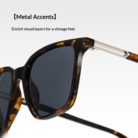 Nouvelles lunettes de soleil polarisées TAC rétro à monture carrée large, protection UV, branches en PC pour la conduite, le cyclisme et les activités de plein air