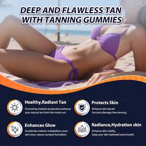 Personnalisé Naturel Saveur de Myrtille Bêta Carotène Lycopène Astaxanthine Peau Auto-Bronzant Glow Gummies Vitamine B3 C Antioxydant - Product Image 3