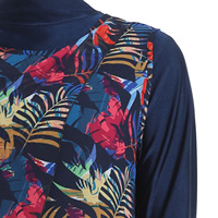 Groothandel OEM op maat gemaakte moslim zwemkleding voor vrouwen, bedrukt 4-delig volledig bedekkend zwempak rash guard burkini met afneembare hijab