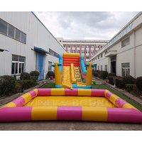 Nuevo tobogán de agua inflable para niños, casa de rebote inflable, tobogán de Castillo de salto, tobogán de agua inflable con piscina