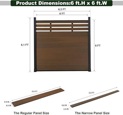 Eco-Friendly WPC Security Garden Fence Aluminum Alloy Frame 6 Feet Height Durable Easily Assembled Modern Houses 3D Modeling