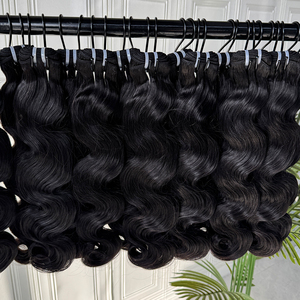 Raw Human Hair <b>Body</b> <b>Wave</b> Bundles Natural Color Soft Full Texture Double Weft Factory Supply Hair Extensions - Product Image 6