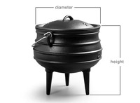 Marmite en fonte Shengri à trois pieds, faitout hollandais, pot de cuisson de camping avec couvercle, ustensile de cuisson extérieur pour ragoûts et soupes africaines