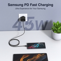 Chargeur mural original 45W PD PPS haute vitesse Type C, prise EU US UK, bloc de charge rapide pour Samsung Galaxy S25 S24 Ultra, téléphone portable