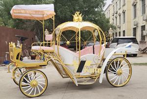 حفل زفاف اليقطين الوردي الكهربائي ، عربة حصان كهربائية/عربة يقطين وردي صغيرة - Product Image 3