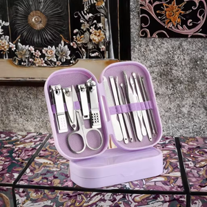 Ensemble de 14 outils de beauté en acier inoxydable avec logo personnalisé, pour manucure et pédicure, professionnel, portable, pour soins des ongles - Product Image 2