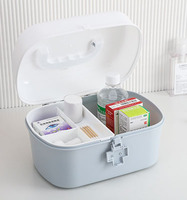 Boîte à médicaments en plastique avec couvercle à charnière et séparateurs Trousse de premiers soins Trousse d'urgence Trousse de premiers soins Trousse d'urgence
