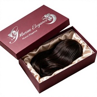Boîte cadeau magnétique de luxe personnalisée en carton avec doublure en satin de soie pour extensions de cheveux et mèches