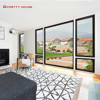 Fenêtres d'image en aluminium acoustiques de l'eau personnalisées double fenêtre en verre pour immeuble de bureaux et escalier