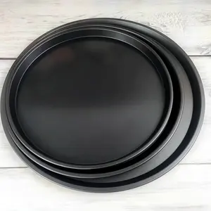 Logotipo personalizado hogar restaurante accesorios de cocina negro Rectangular redondo plástico comida cena bandeja