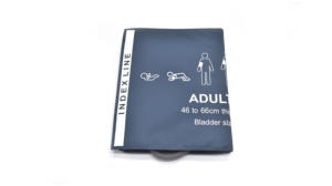 Manguito NIBP reutilizable muslo adulto 46 - 66cm dos tubos PU suave con vejiga Color azul <span class=keywords><strong>BP</strong></span> manguito consumibles médicos - Product Image 4