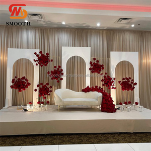 ฉากหลังงานแต่งงานทรงสี่เหลี่ยมผืนผ้าสแตนเลสสีทอง/เงินแบบเรียบหรู พร้อมดีไซน์กระจกเงาสำหรับตกแต่งงานอีเว้นท์ - Product Image 6