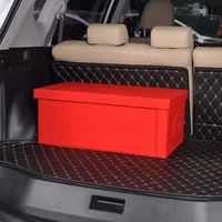 Organisateur de coffre de voiture, boîte de rangement pliable en cuir avec couvercle, grande capacité, étanche, multi-compartiments avec poignée pour SUV